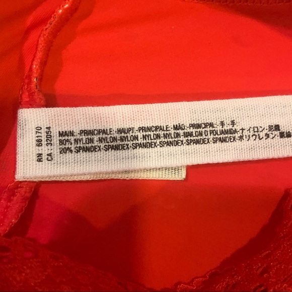 NWT $38 Free People Mari Red Printed Bralette Bra XS S M - Picture 10 of 13